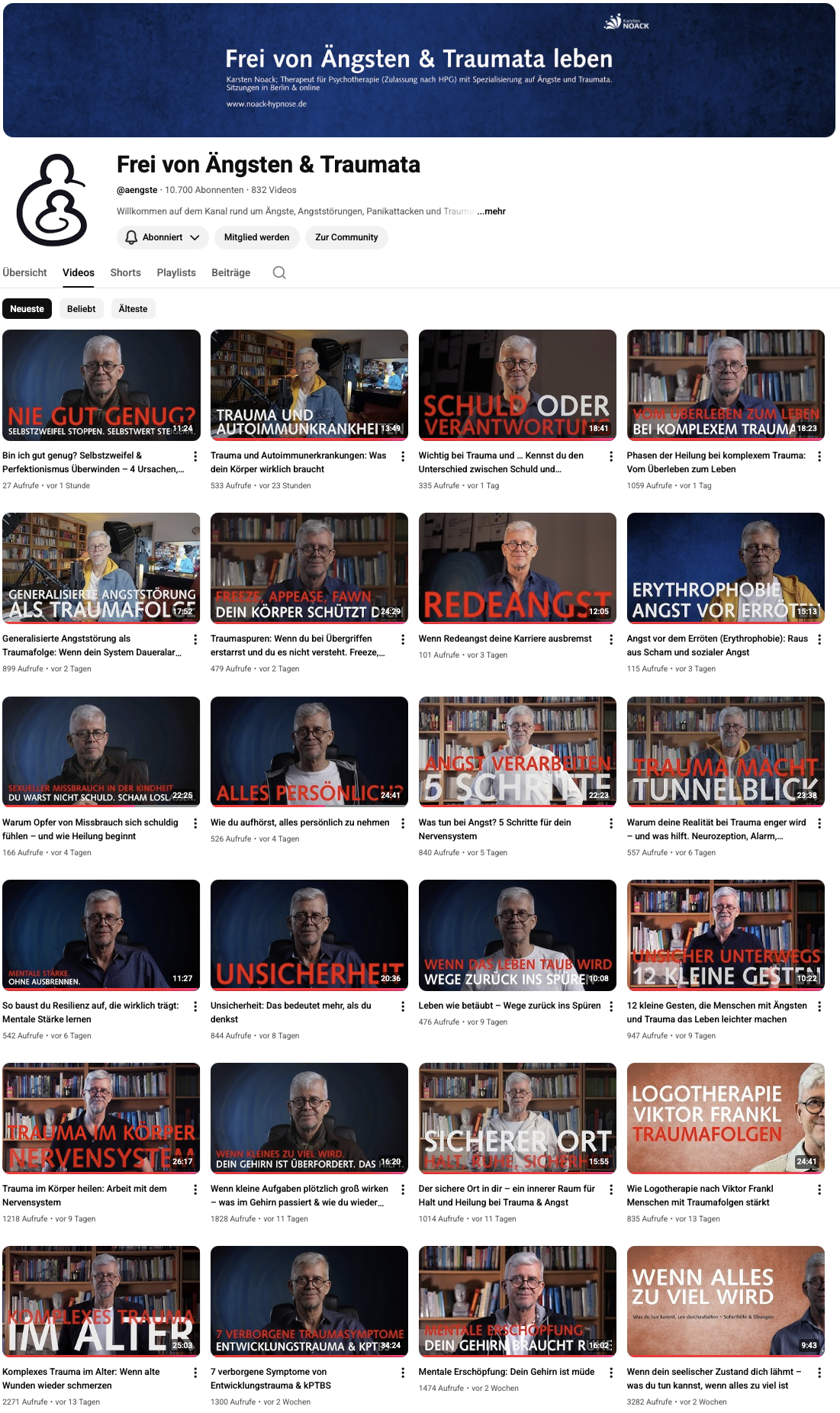 Externer Link zu YouTube-Kanal @aengste